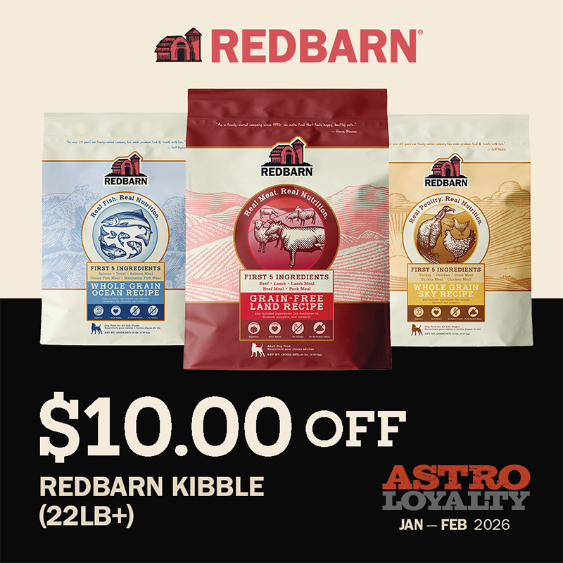 Astro | Redbarn | $10.00 OFF Large Bags of First Five Kibble