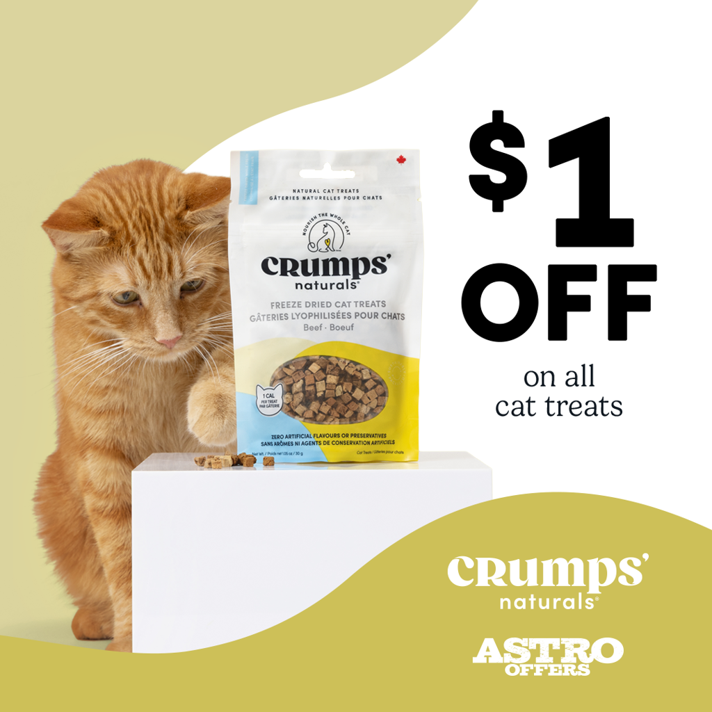 Astro | Crumps' Naturals | $1.00 OFF Cat Treats