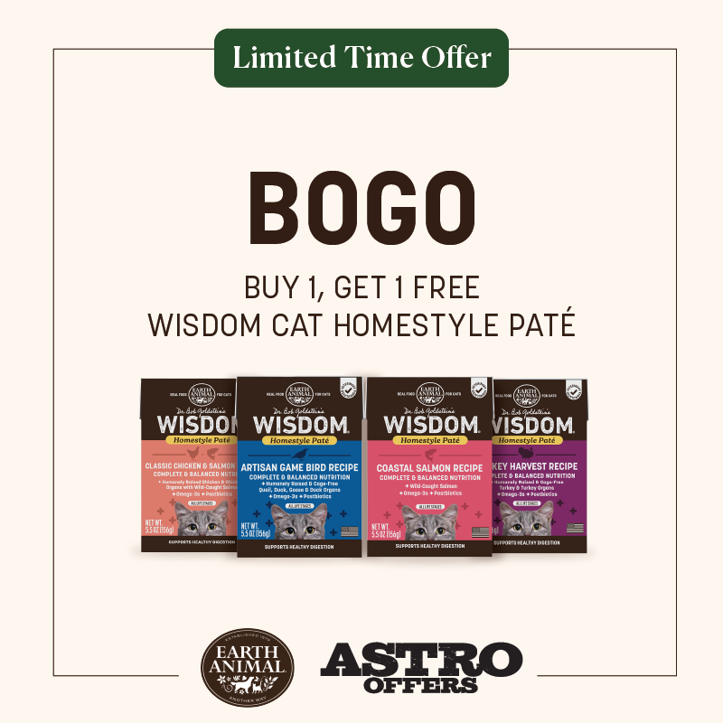 Astro | Earth Animal | Buy 1, Get 1 FREE NEW Wisdom Cat Homestyle Pate