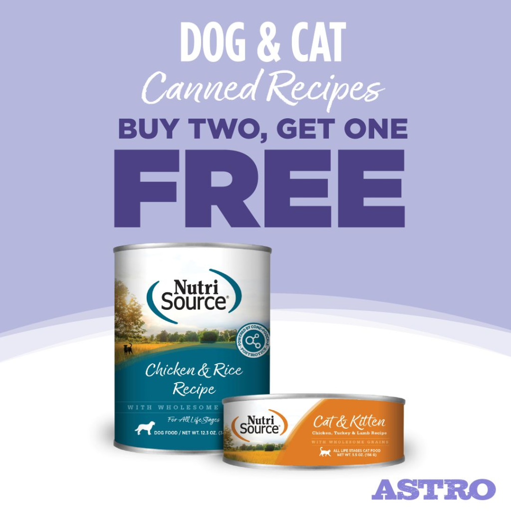 Astro | NutriSource | DOG | Buy 2, Get 1 FREE on Cans & Tetras