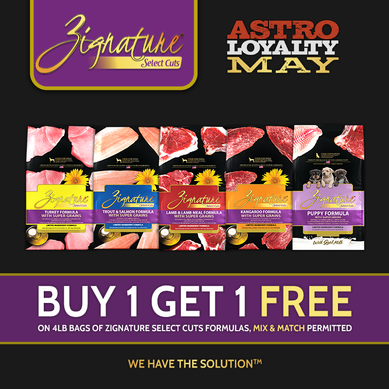 Astro | Zignature | Buy 1, Get 1 FREE on 4lb Bags Select Cuts Dry Dog Food