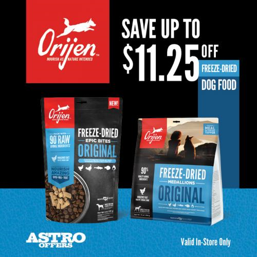 Astro | ORIJEN | Dollars OFF ORIJEN Freeze Dried Dog Food