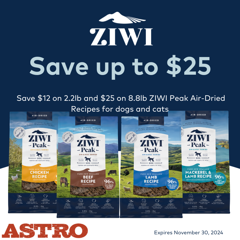 Astro | ZIWI | Dollars OFF Select Air-Dried Recipes