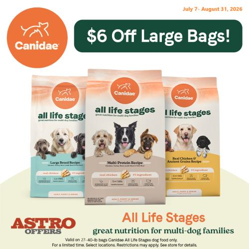 Astro | Canidae | $6.00 OFF 27lb-40lb All Life Stages  
