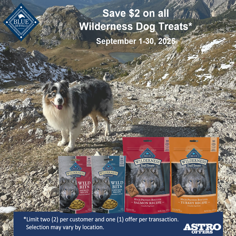 Astro | Blue Buffalo | $2.00 OFF Wilderness Dog Treats
