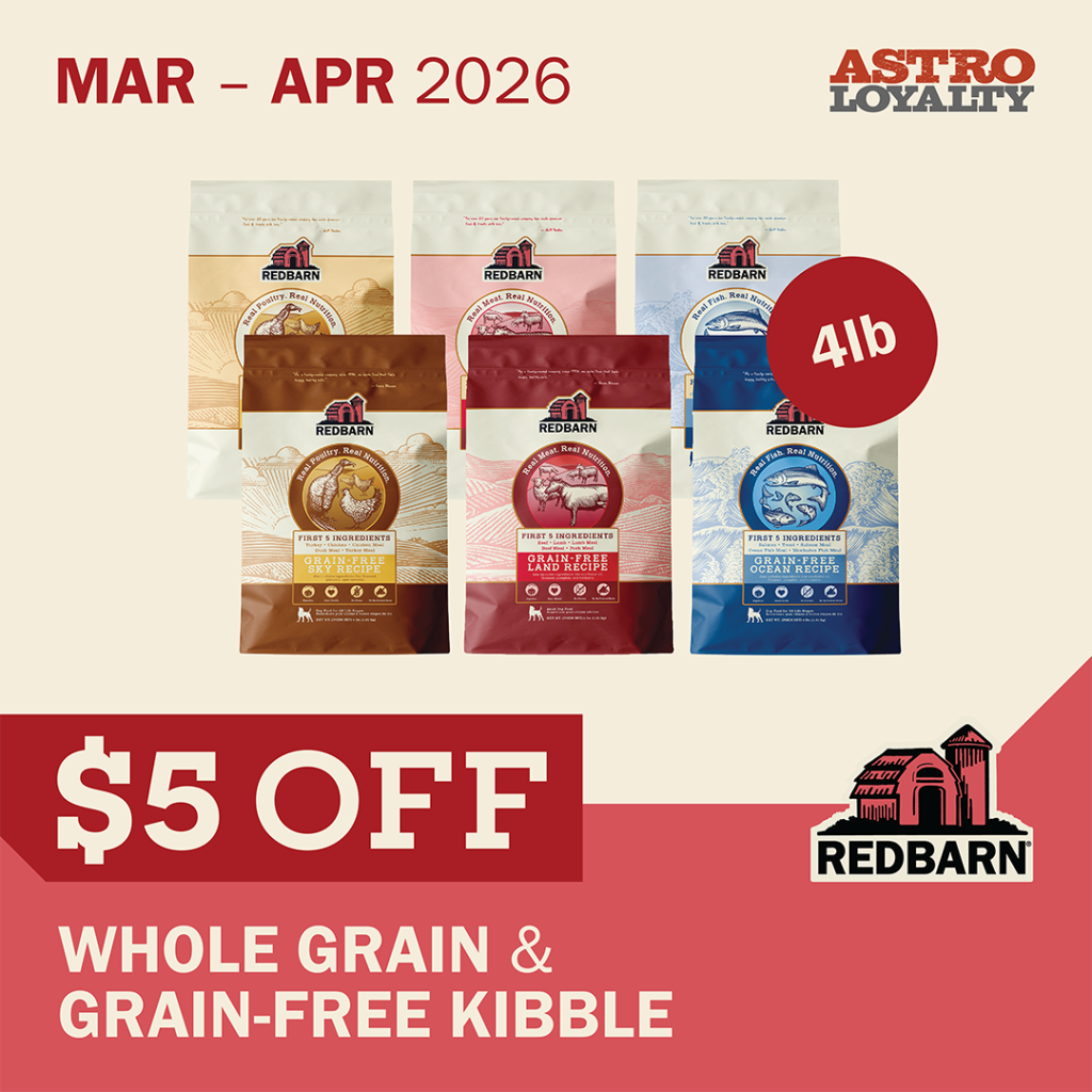 Astro | Redbarn | $5.00 OFF 4lb Bags of Kibble