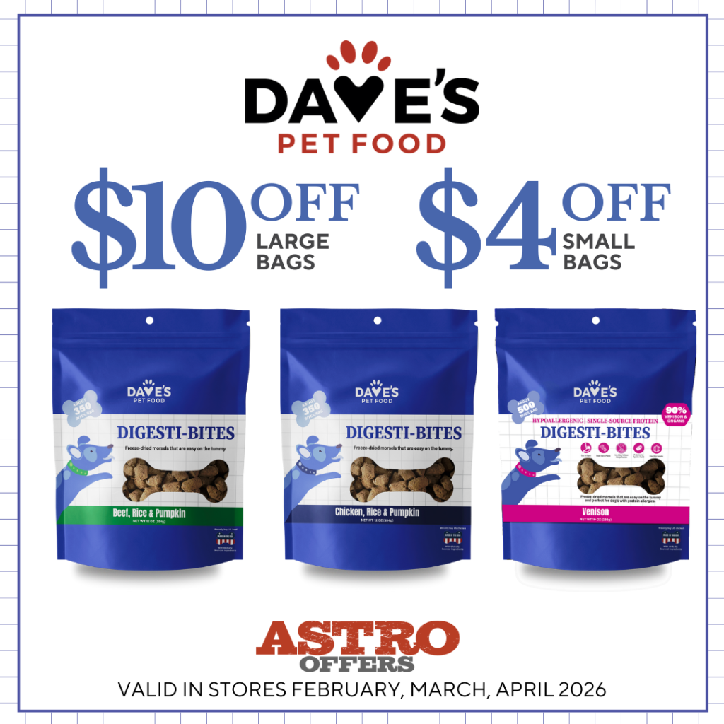 Astro | Dave's Pet Food | Dollars OFF Digesti-Bites Freeze Dried Treats