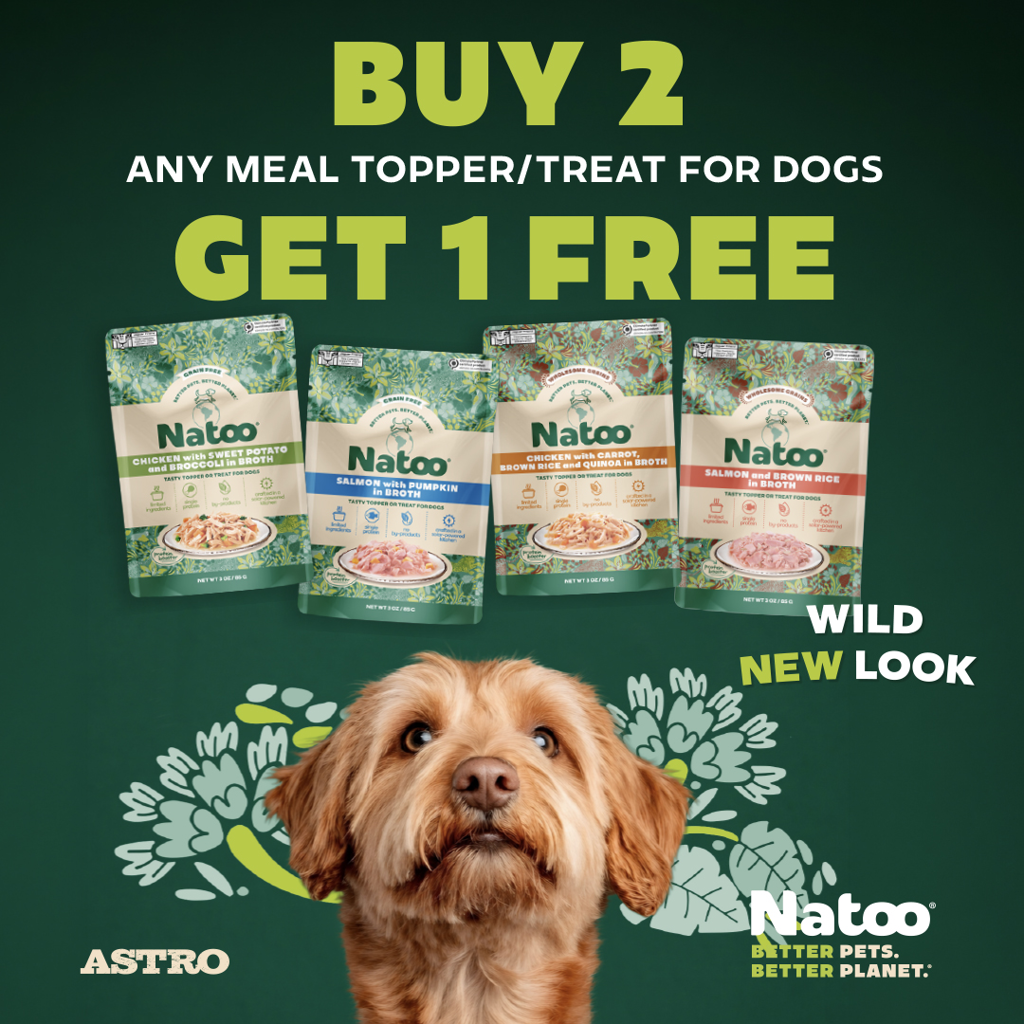Astro | Natoo | Buy 2, Get 1 FREE on Toppers for Dogs