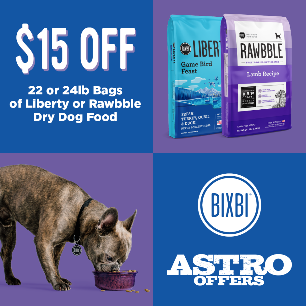 Astro | BIXBI | $15.00 OFF Large Bags of Dog Kibble