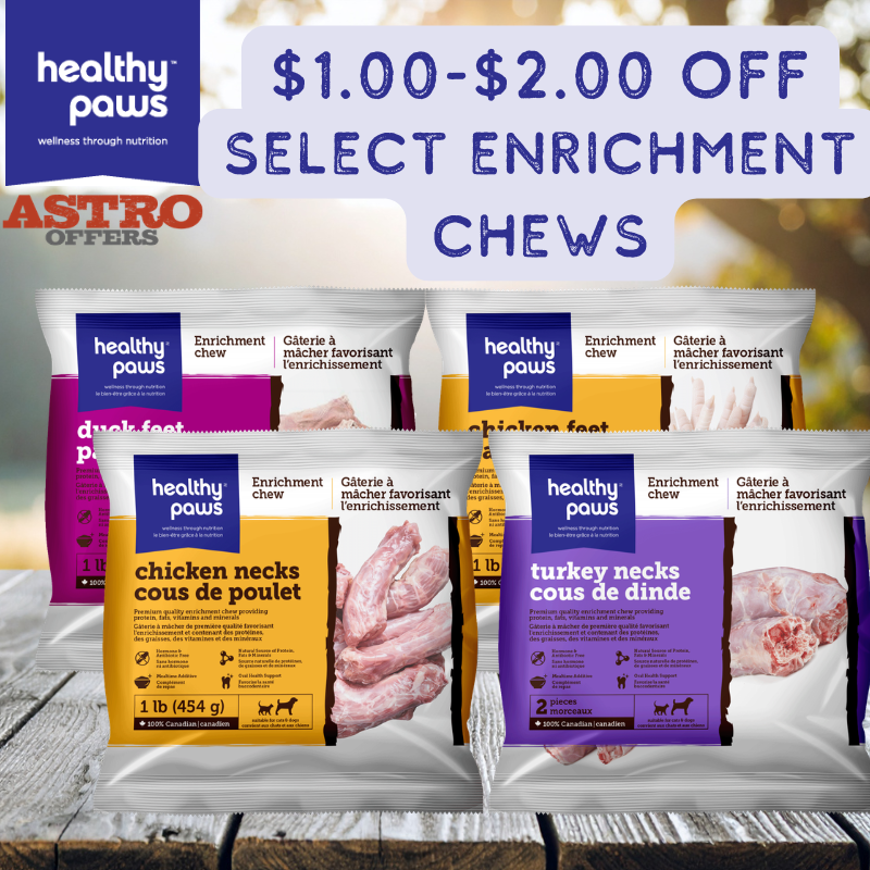 Astro | Healthy Paws | Dollars OFF Select Enrichment Chews 