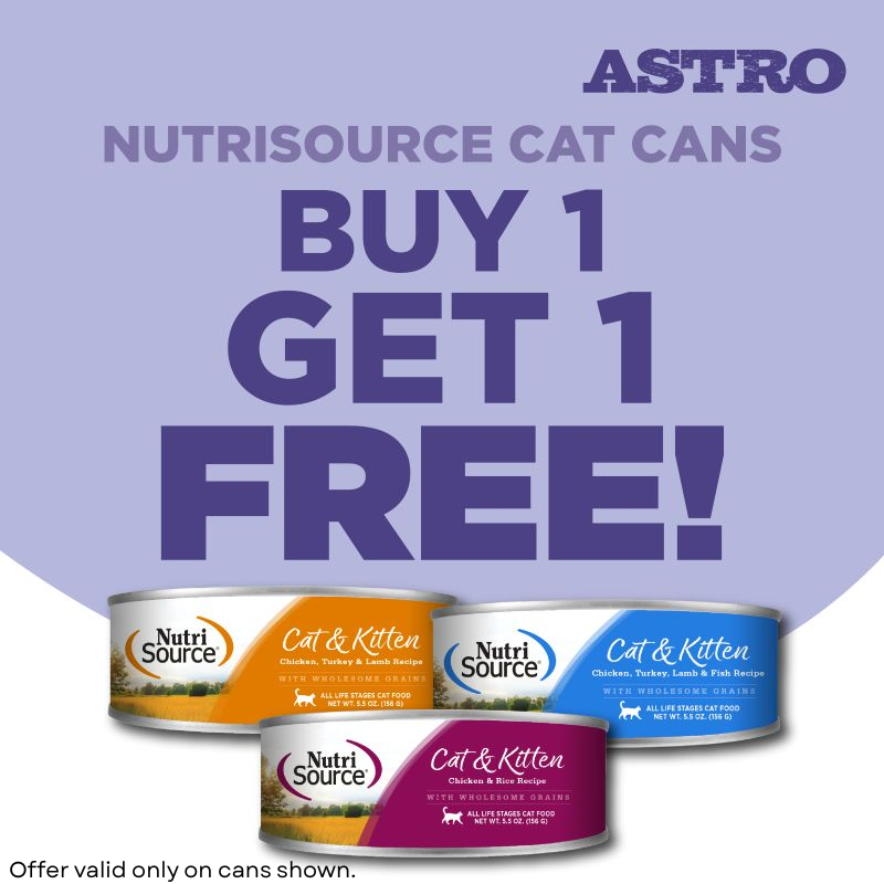 Astro | NutriSource | Buy 1, Get 1 FREE on Select Cat Cans