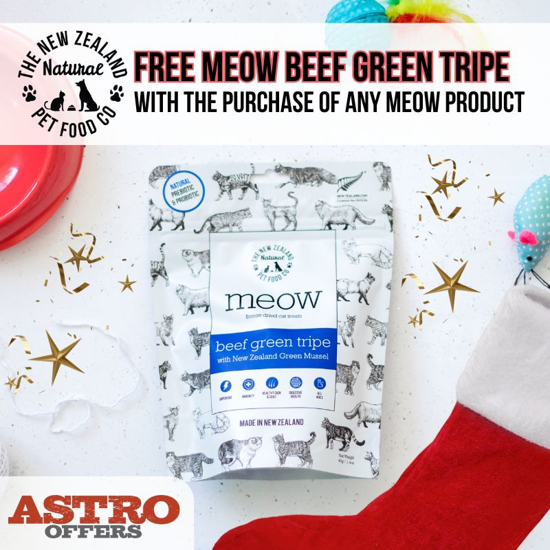 Astro | NZ Natural Pet Food | FREE Meow Beef Green Tripe with Meow Purchase.