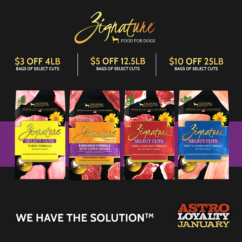 Astro | Zignature | Dollars OFF Select Cuts Dry Dog Food