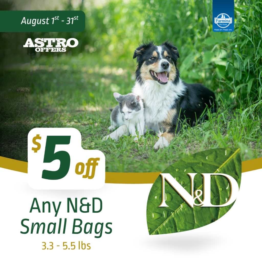Astro | Farmina | $5.00 OFF Small Bags of N&D Dry Food