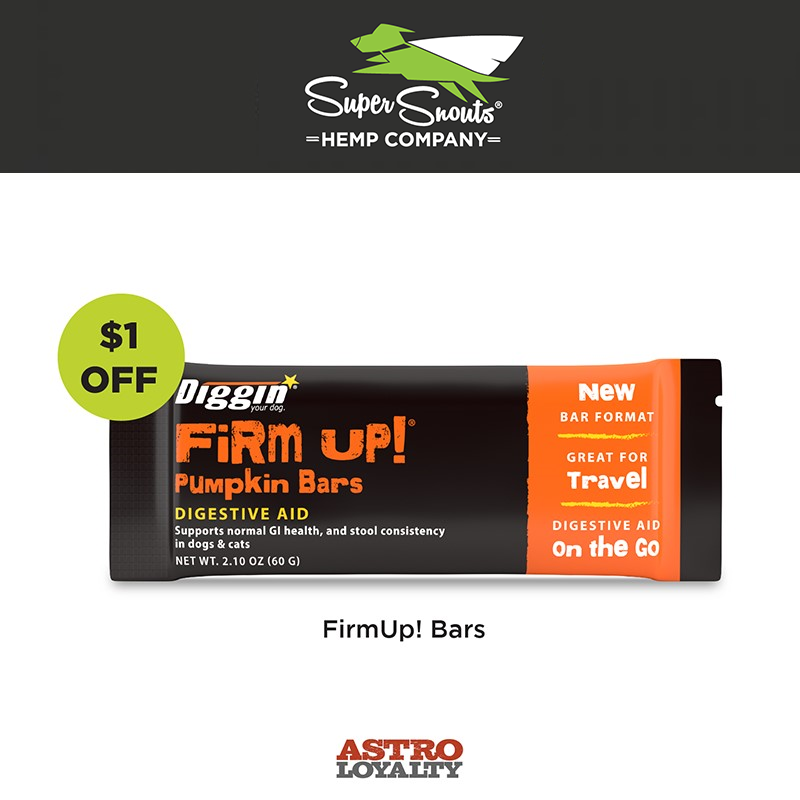 Astro | Diggin' Your Dog | $1.00 OFF Firm Up! Pumpkin Bars