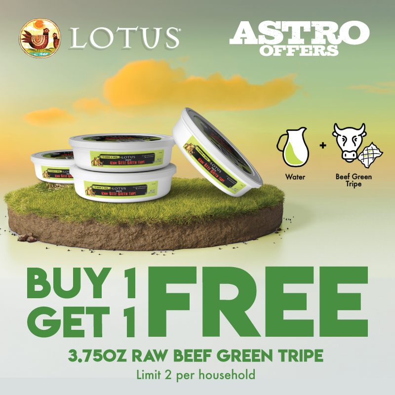 Astro | LOTUS | Buy 1, Get 1 FREE on 3.75oz Beef Green Tripe Supplement