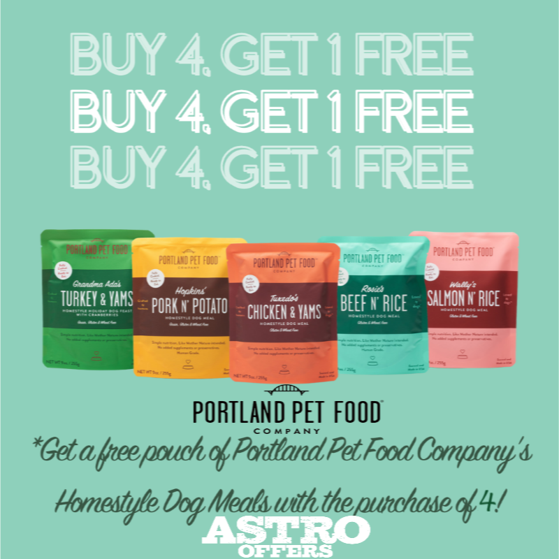 Astro | Portland Pet Food | Buy 4, Get 1 FREE on Homestyle Dog Meals 