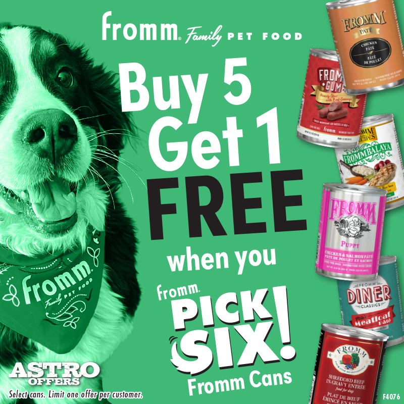 Astro | Fromm | Buy 5, Get 1 FREE on Select Fromm Dog Food Cans