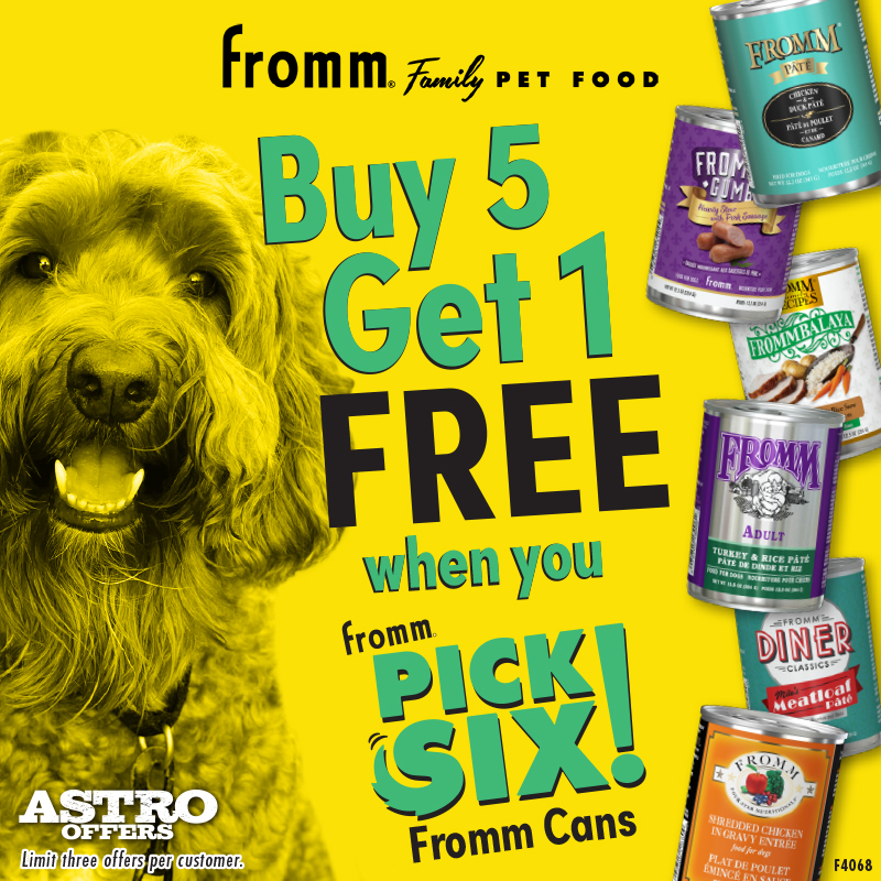 Astro | Fromm | Buy 5, Get 1 FREE on All Dog Food Cans