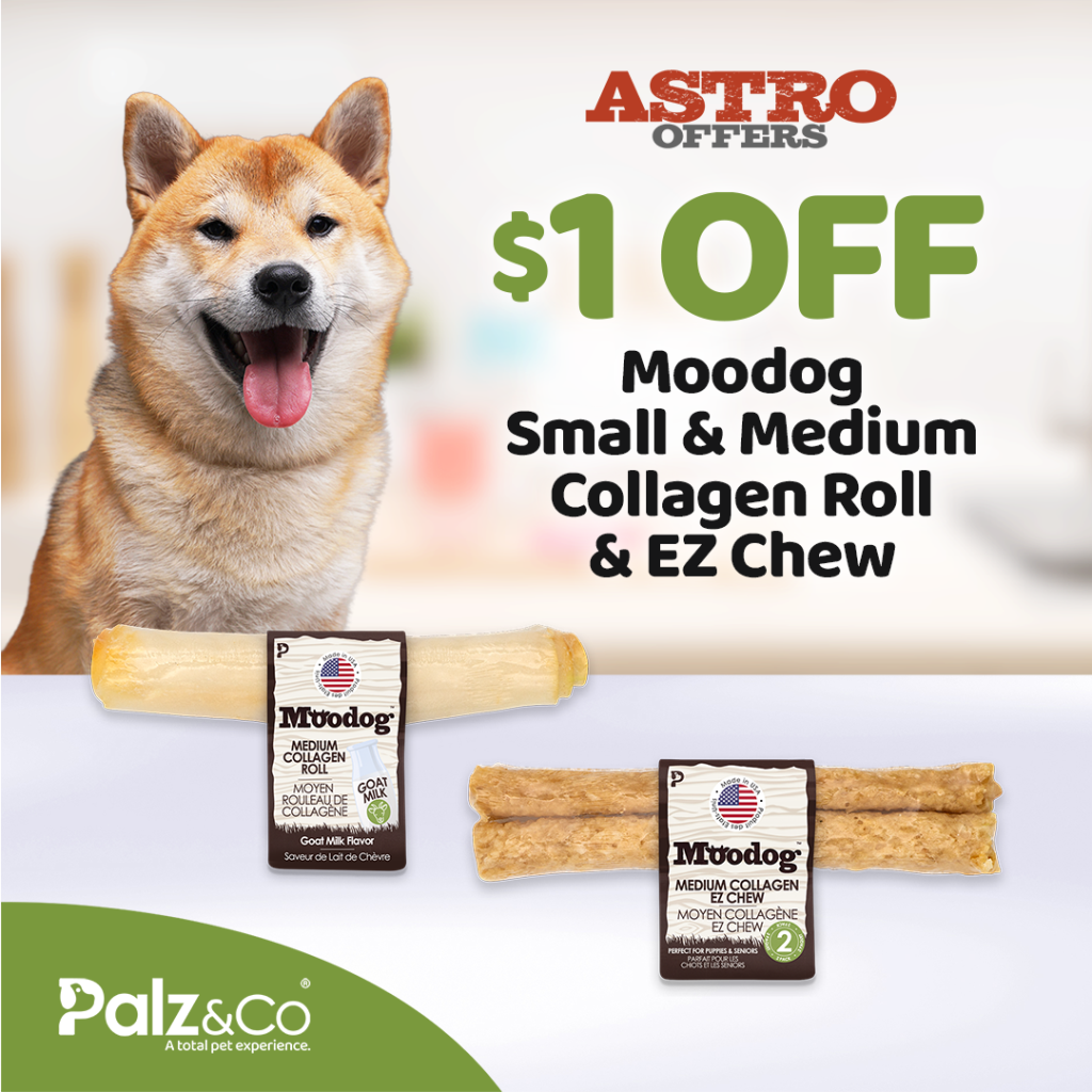 Astro | Palz&Co | $1.00 OFF MooDog Medium and Small Collagen Rolls