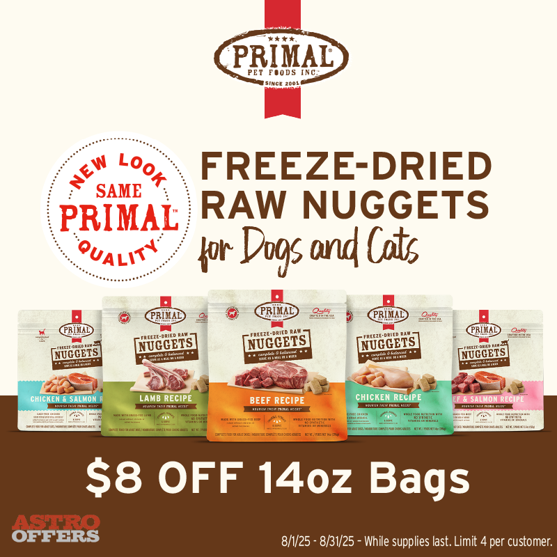 Astro | Primal Pet Foods (Private Program) | $8.00 OFF 14oz Freeze-Dried Raw Nuggets