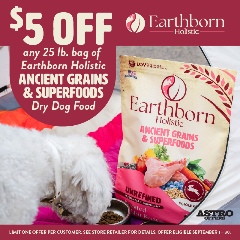 Astro | Earthborn Holistic | $5.00 OFF 25lb Unrefined Ancient Grains & Superfoods