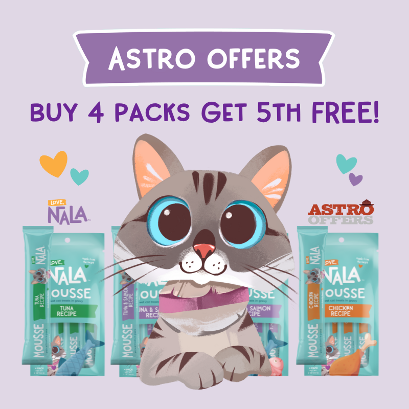 Astro | Love, Nala | Buy 4, Get 1 FREE on Mousse Treat 4-Packs