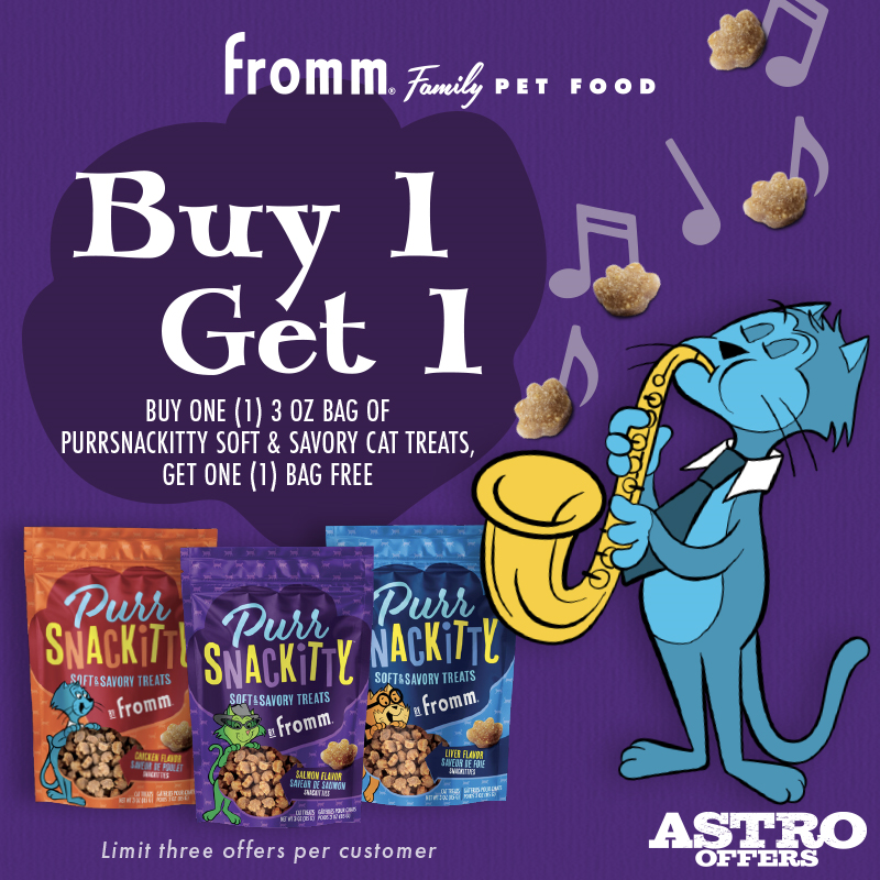 Astro | Fromm | Buy 1, Get 1 FREE on PurrSnackitty Treats!