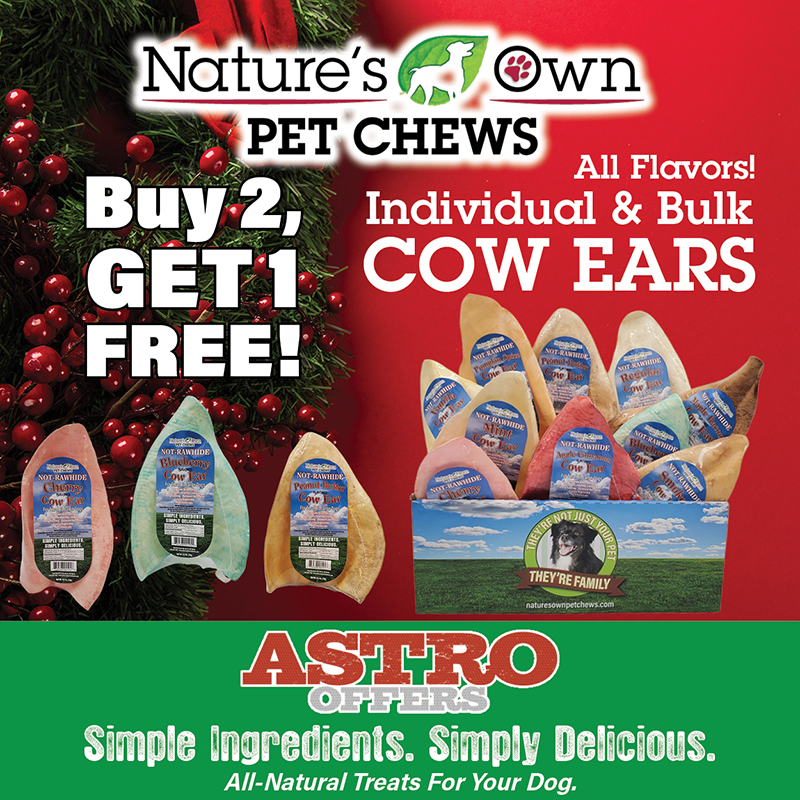 Astro | Nature's Own Pet Chews | Buy 2, Get 1 FREE on Single Cow Ears