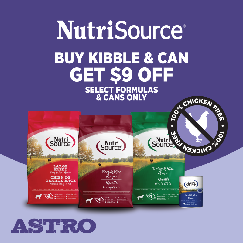 Astro | NutriSource | Buy Select Kibble & Cans, Save $9.00!