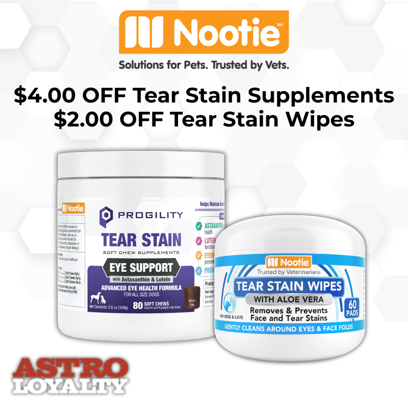 Astro | Nootie | Dollars OFF Progility Tear Stain Products
