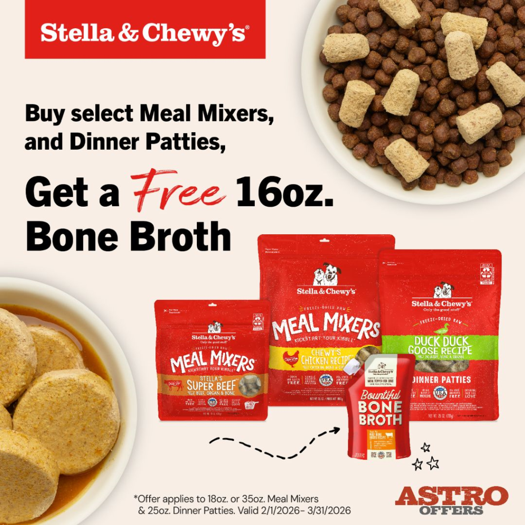 Astro | Stella & Chewy's (Private Program - Red Door Retailers) | FREE 16oz Bone Broth with Qualifying Freeze-Dried Purchase!