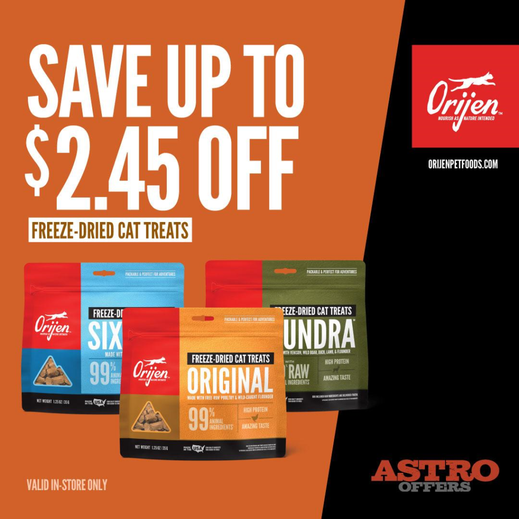 Astro | ORIJEN | Dollars OFF ORIJEN Freeze Dried Cat Treats