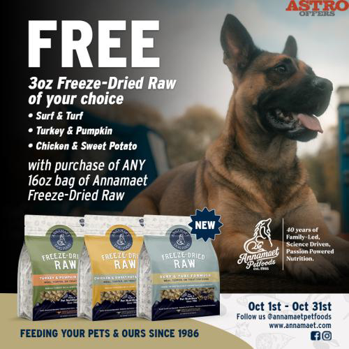 Astro | Annamaet | FREE 3oz Freeze Dried with 16oz Purchase