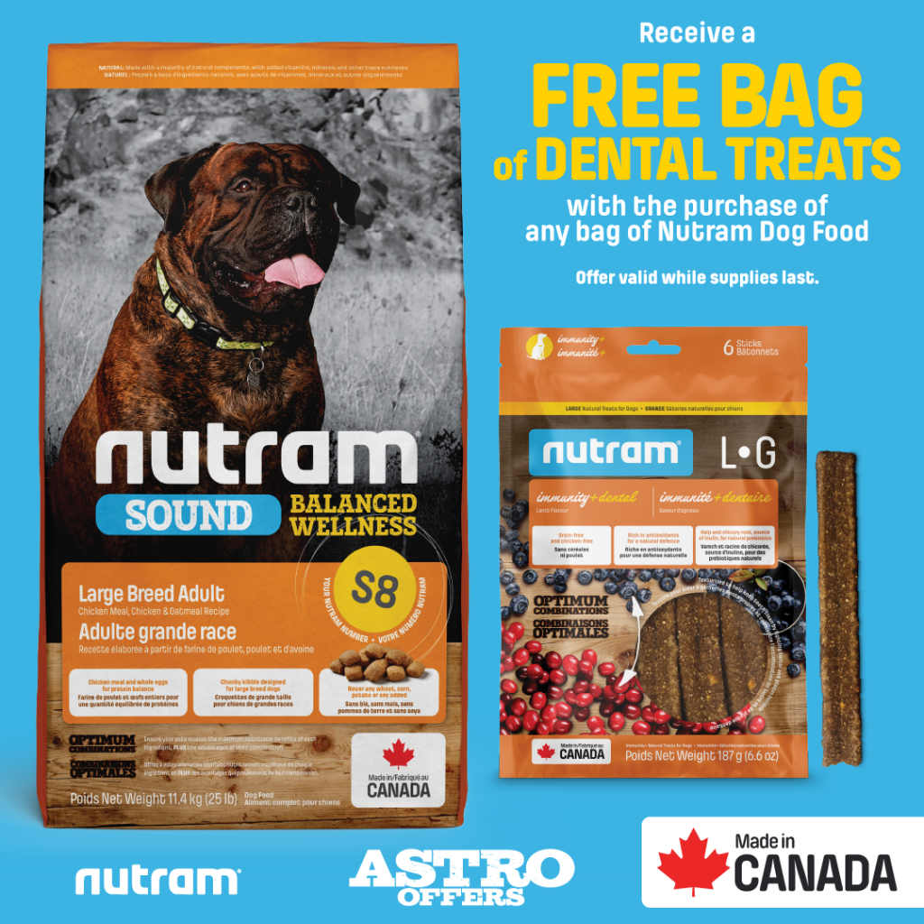 Astro | Nutram | FREE Dental Treat with Dry Dog Food Purchase