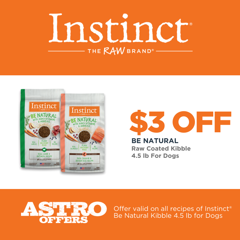 Astro | Instinct | $3.00 OFF 4.5lb Be Natural Dog Kibble