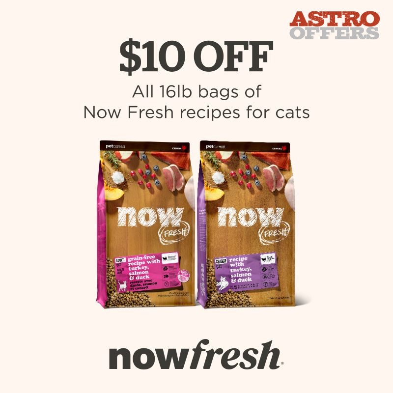 Astro | Petcurean | $10.00 OFF 16lb Now Fresh for Cats