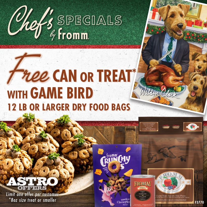 Astro | Fromm | FREE Can or Select Treat with Qualifying Four-Star Game Bird Purchase