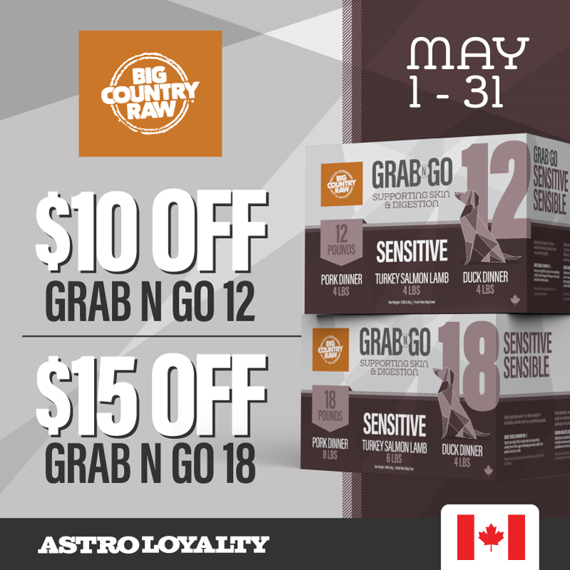 Astro | Big Country Raw | Dollars OFF 12lb & 18lb Grab N Go Boxes