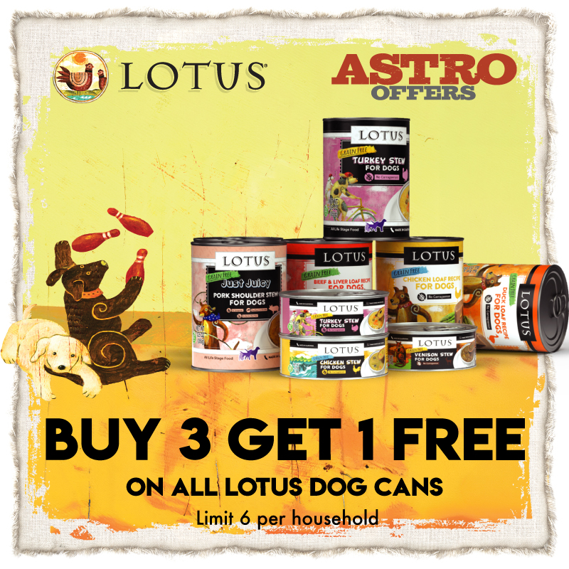 Astro | LOTUS | Buy 3, Get 1 FREE on Dog Cans