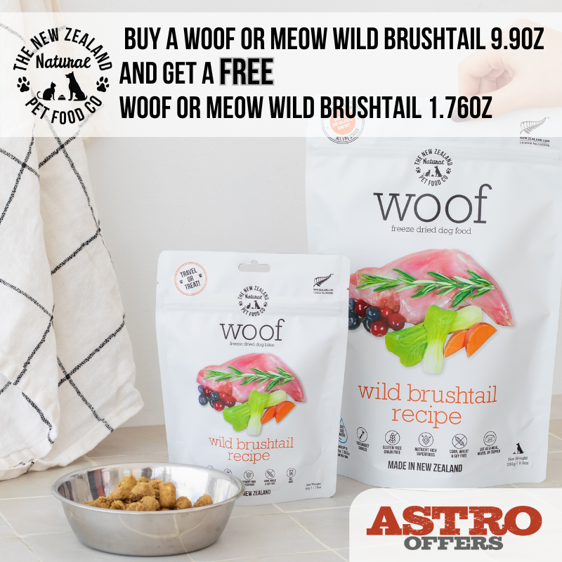 Astro | NZ Natural Pet Food | Buy a 9.9oz Wild Brushtail Recipe, Get a 1.76oz Wild Brushtail Recipe FREE!
