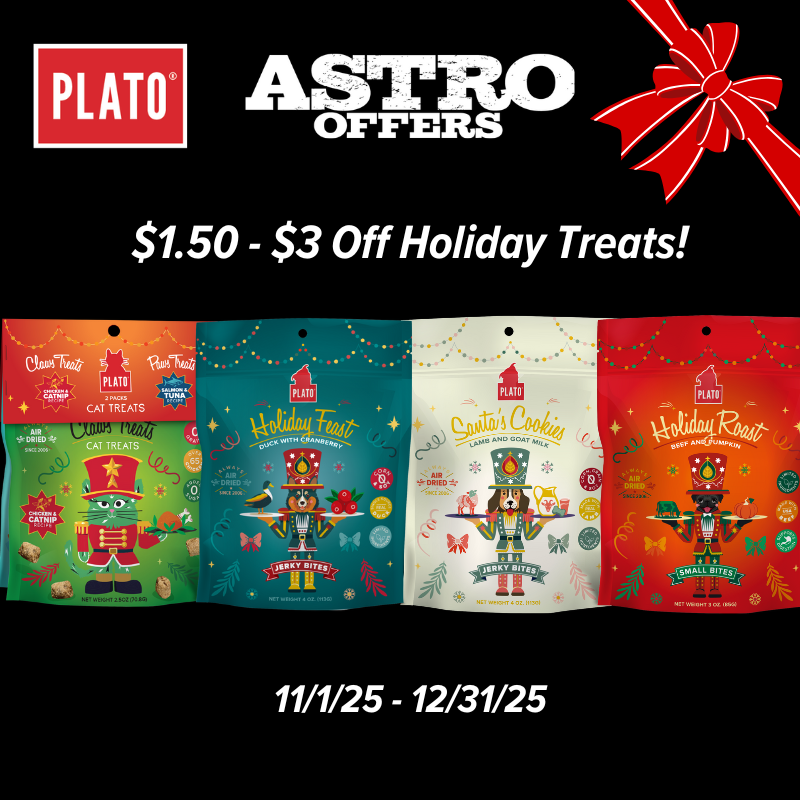 Astro | Plato | Dollars OFF Select Holiday Dog & Cat Treats!