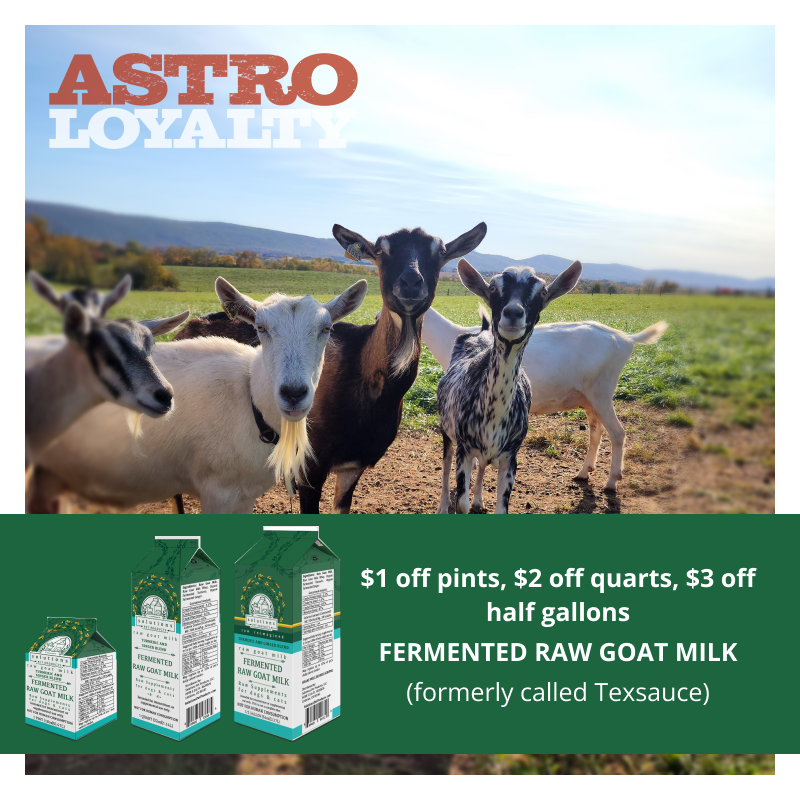 Astro | Solutions Pet Products | Dollars OFF Raw Fermented Goat Milk (Formerly Texsauce)