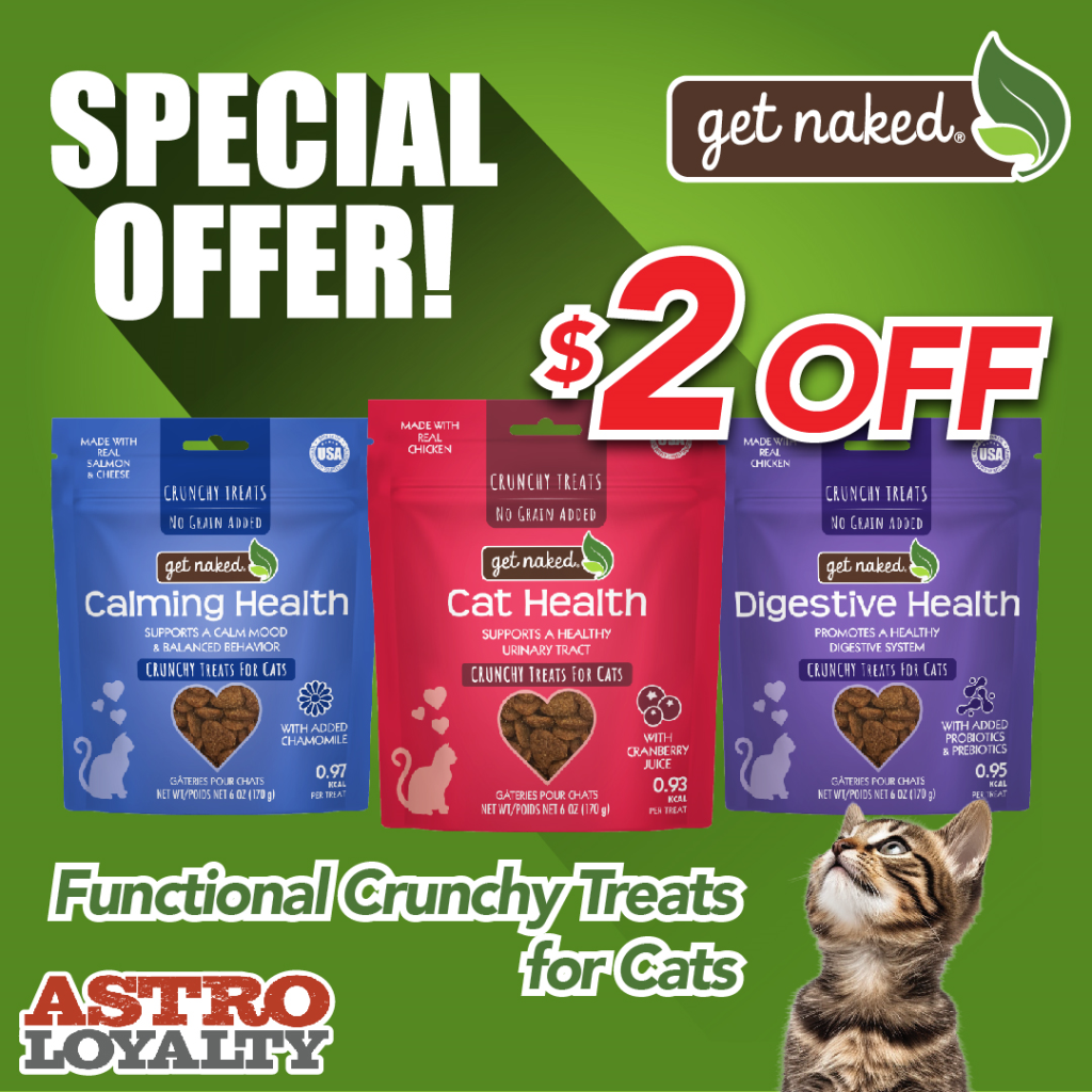 Astro | Get Naked | $2.00 OFF Functional Crunchy Cat Treats 