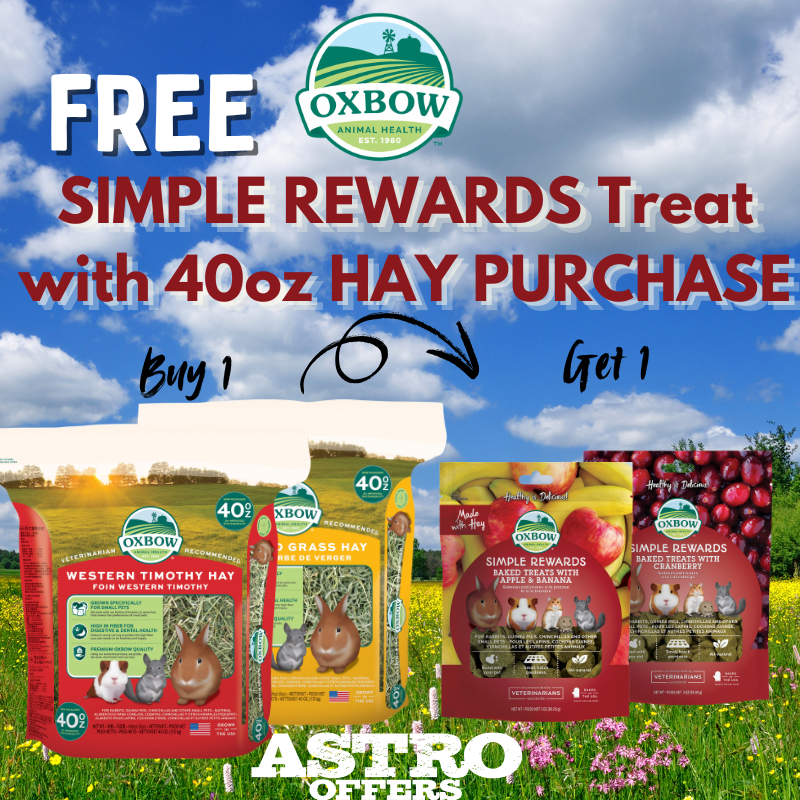 Astro | Oxbow | FREE Simple Rewards Treat with 40oz Hay Purchase