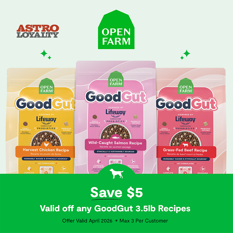 Astro | Open Farm | $5.00 OFF 3.5lb GoodGut Dry Dog Recipes