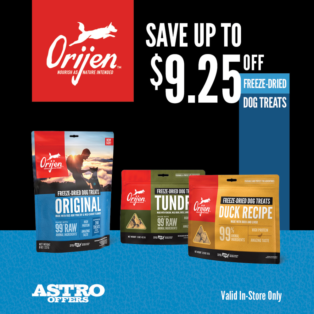 Astro | ORIJEN | Dollars OFF ORIJEN Freeze Dried Dog Treats