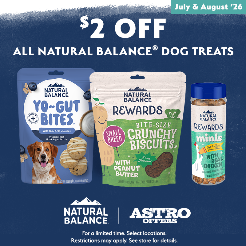 Astro | Natural Balance | $2.00 OFF Dog Treats 