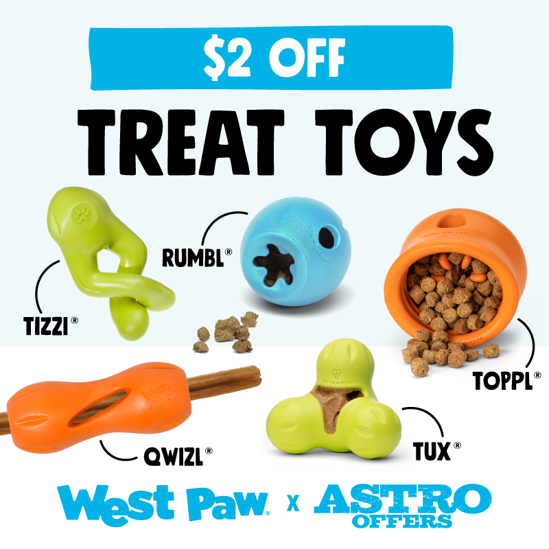 Astro | West Paw | $2.00 OFF Select Puzzle & Treat Toys