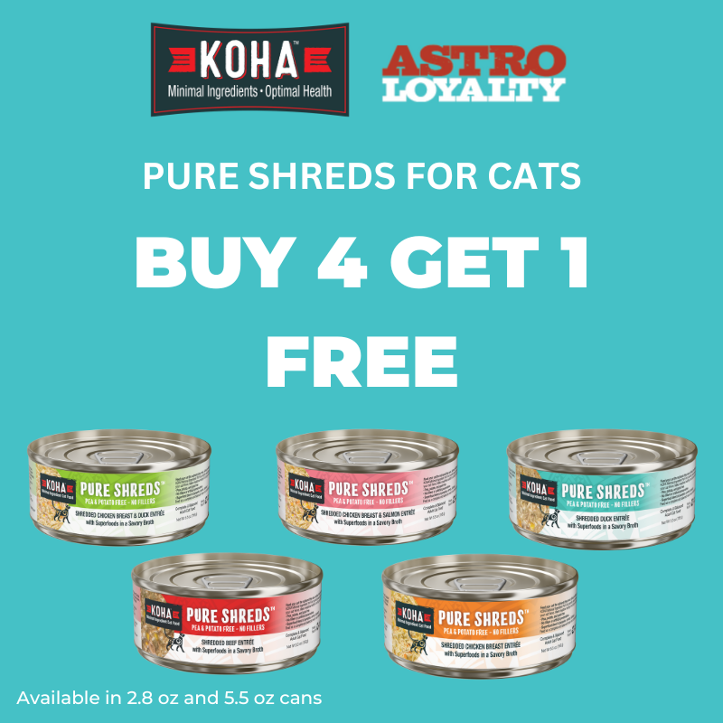 Astro | KOHA | Buy 4, Get 1 FREE on Pure Shreds for Cats